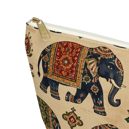 Indian Vintage Traditional Elephant Tapestry Makeup Accessory Pouch