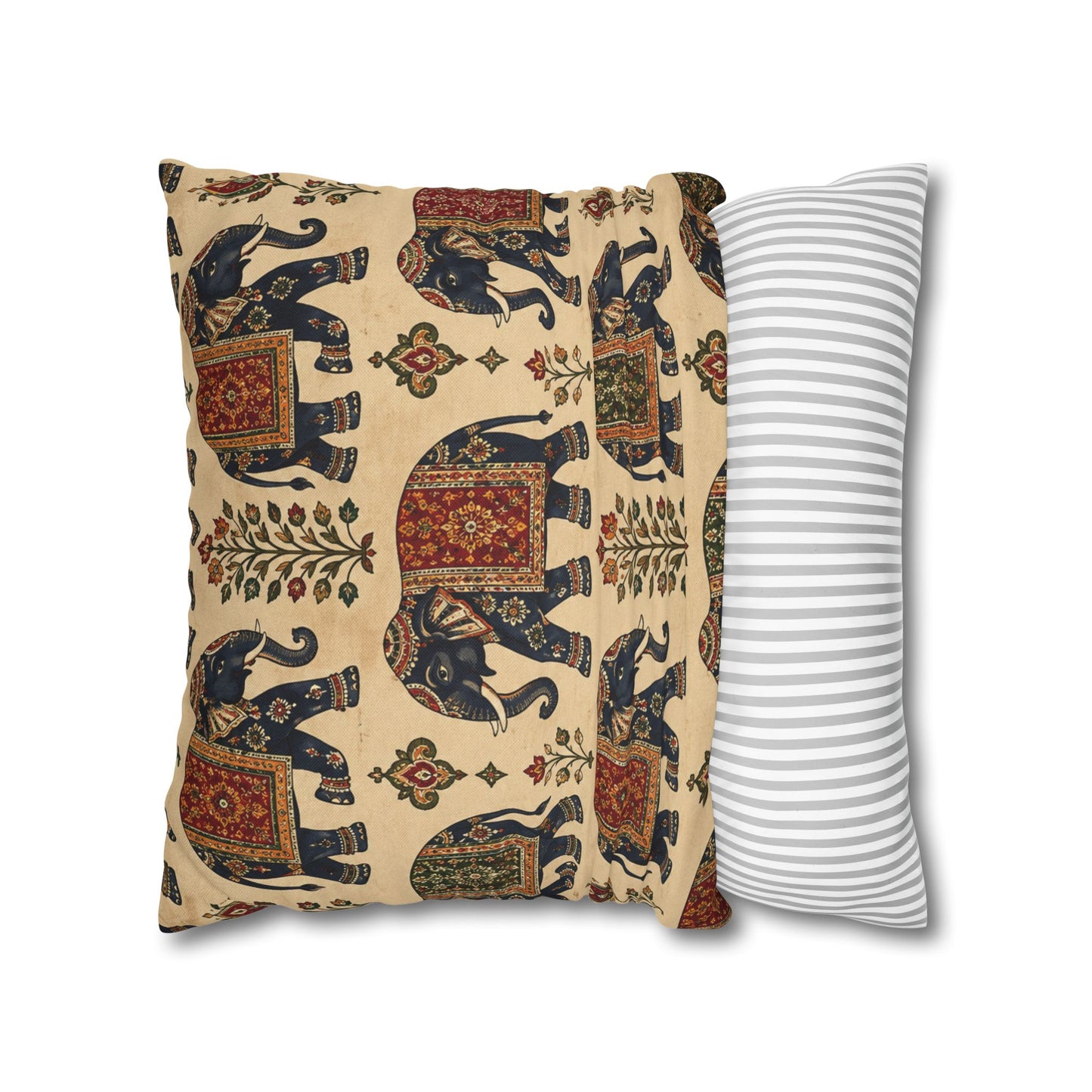 Indian Vintage Traditional Elephant Tapestry Pillow Case Cover