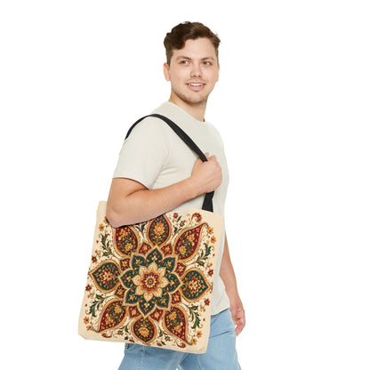 Indian Vintage Floral Mandala Full Art Tote Bag