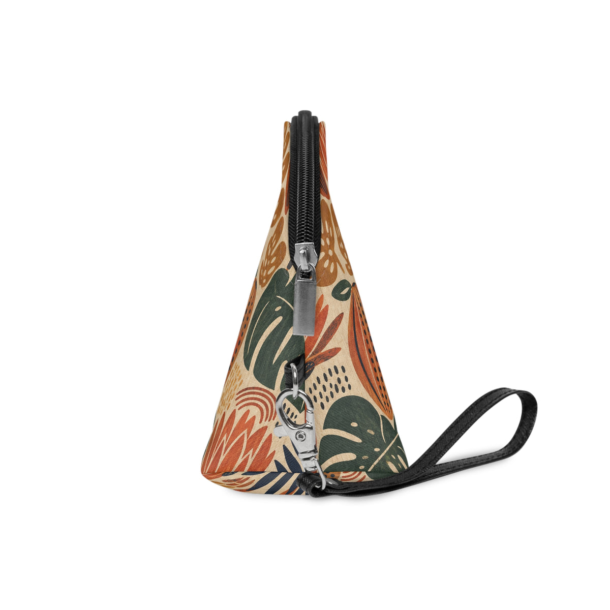 African Tribal Botanical Cacti Leaf Cosmetic Makeup Pouch