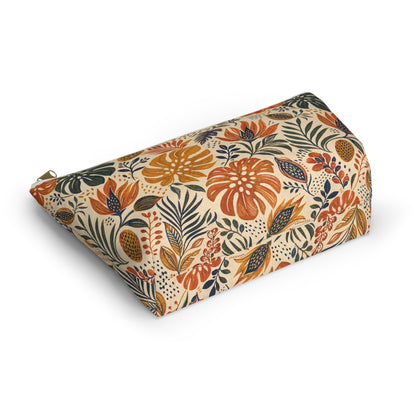 African Tribal Botanical Palm Accessory Pouch Makeup Bag