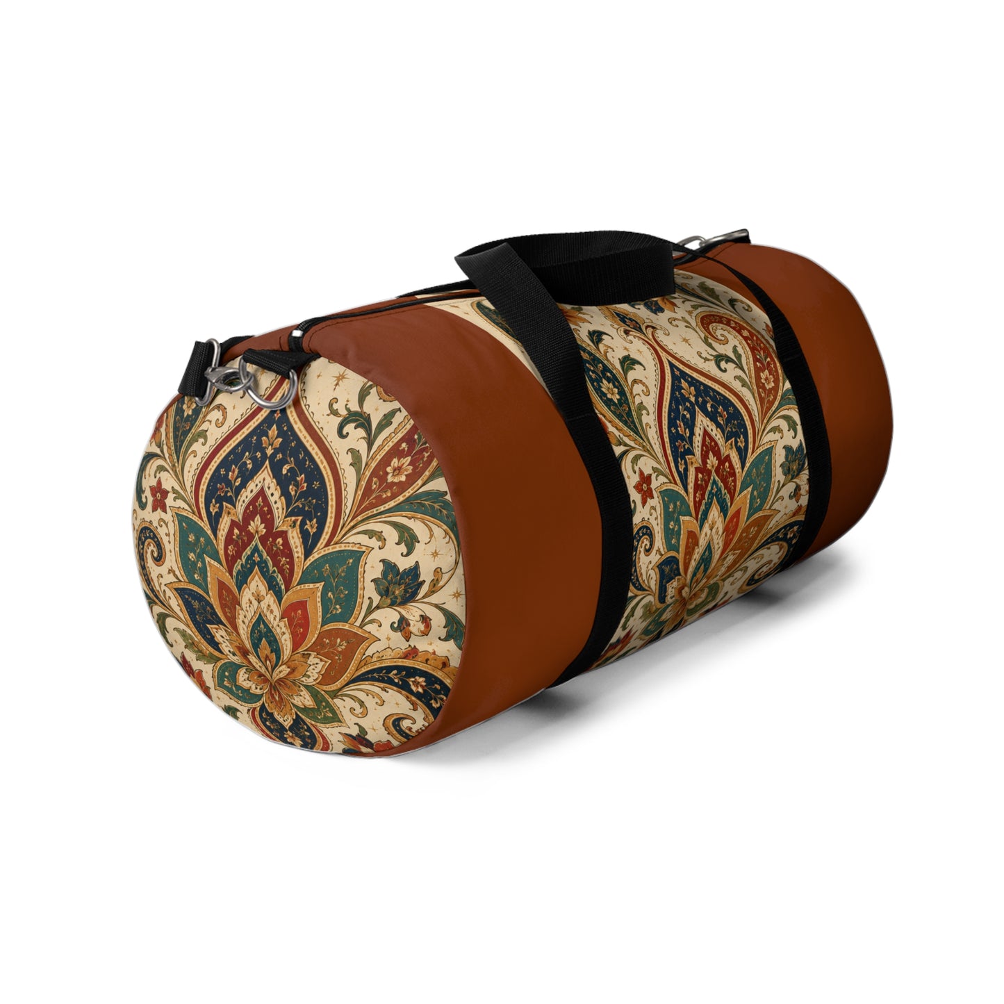 Indian Vintage Terracotta Floral Duffel Gym Bag