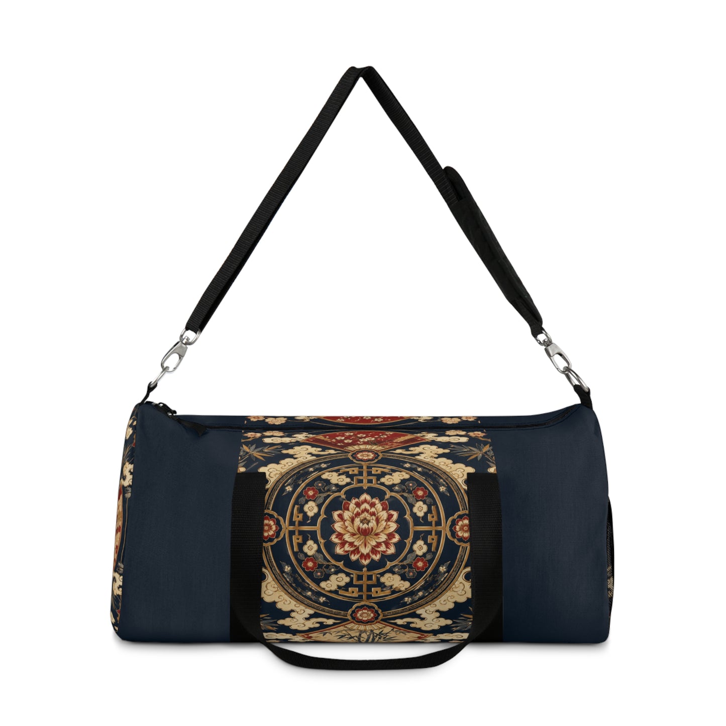 East Asian Mandala Navy Blue Duffel Gym Bag