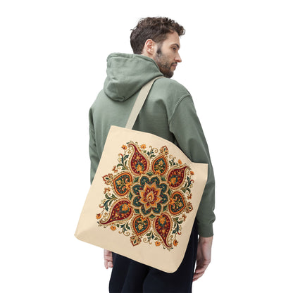 Indian Vintage Floral Mandala Full Art Tote Bag