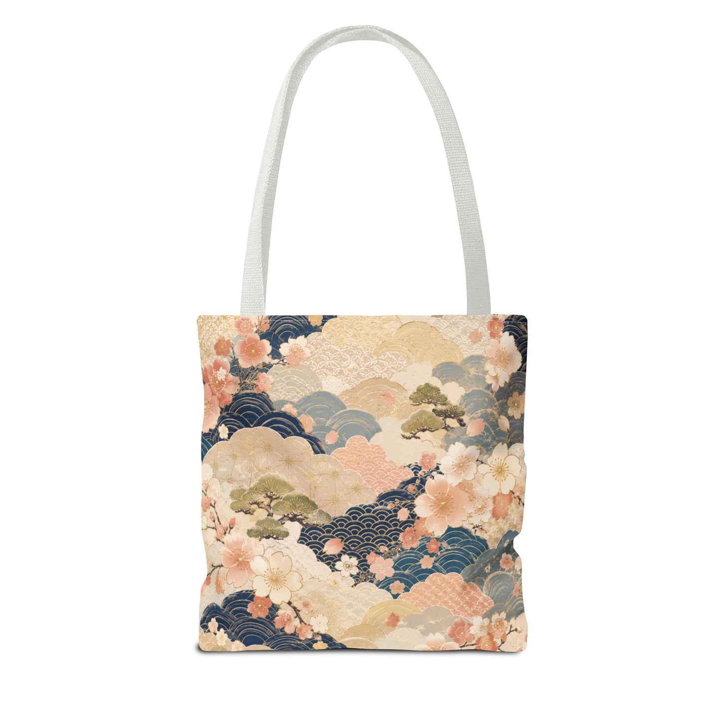 Vintage Japanese Waves & Clouds Painting Full Art Tote Bag