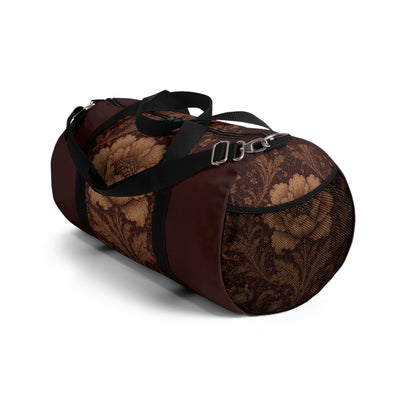 William Morris Floral Damask Maroon Rose Duffel Gym Bag