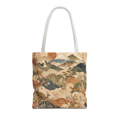 Vintage Japanese Animal Landscape Painting Full Art Tote Bag