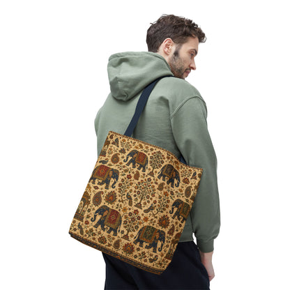 Indian Vintage Traditional Elephant Full Art Tote Bag