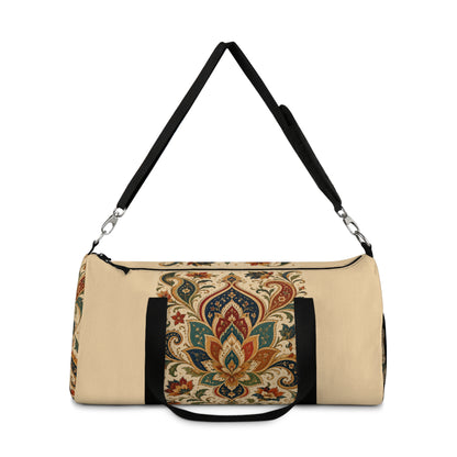 Indian Vintage Floral Paisley Beige Duffel Gym Bag