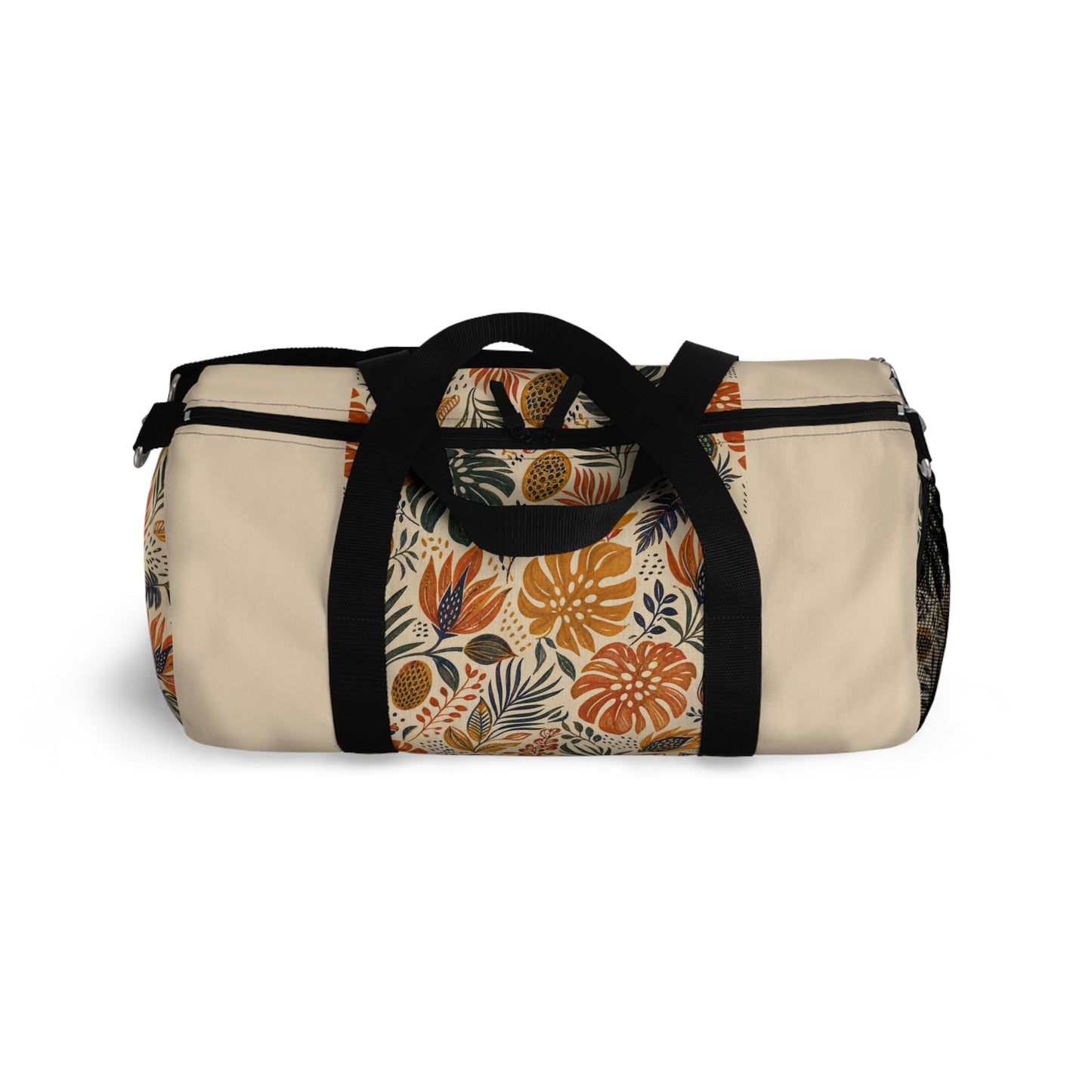 African Tribal Botanical Palm Cream Beige Gym Duffel Bag
