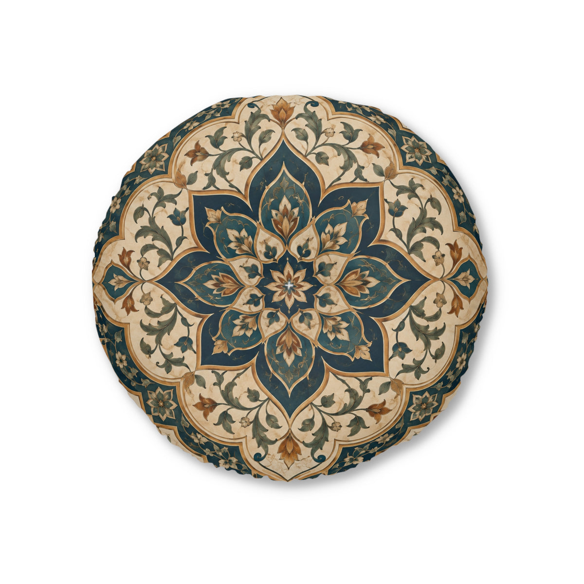 Elaborate Moroccan Round Tufted Floor Pillow