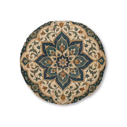 Elaborate Moroccan Round Tufted Floor Pillow