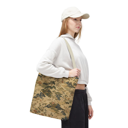 Vintage Japanese Floral Painting Full Art Tote Bag