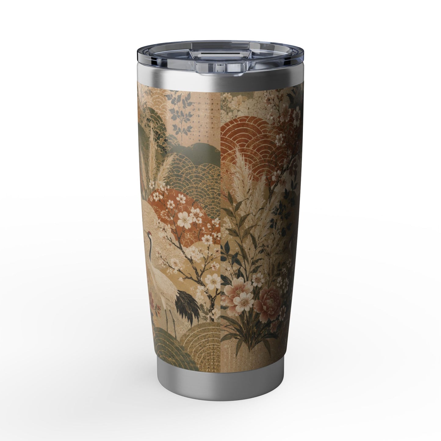 Vintage Japanese Animal Landscape Painting 20oz Insulated Tumbler Water Bottle