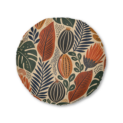 Botanical African Round Tufted Floor Pillow