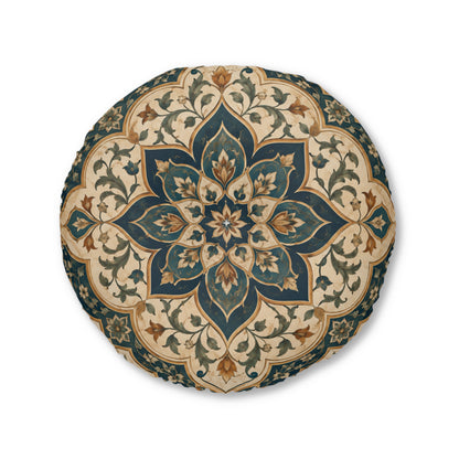 Elaborate Moroccan Round Tufted Floor Pillow