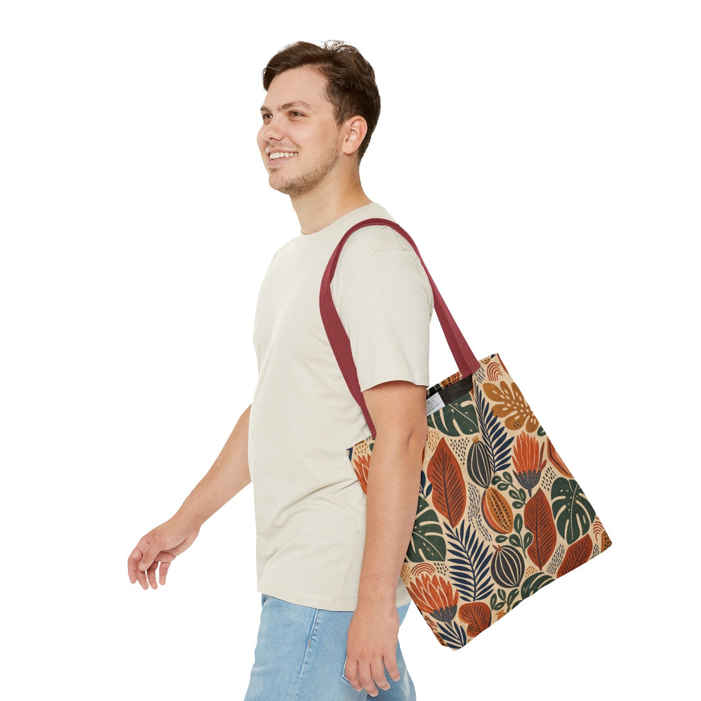 African Tribal Botanical Cacti Leaf Full Art Tote Bag