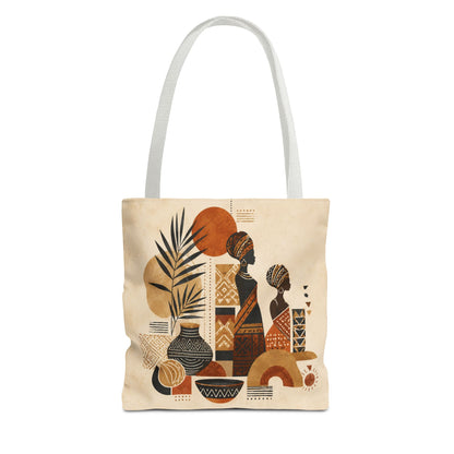African Silhouette Pattern Full Art Tote Bag