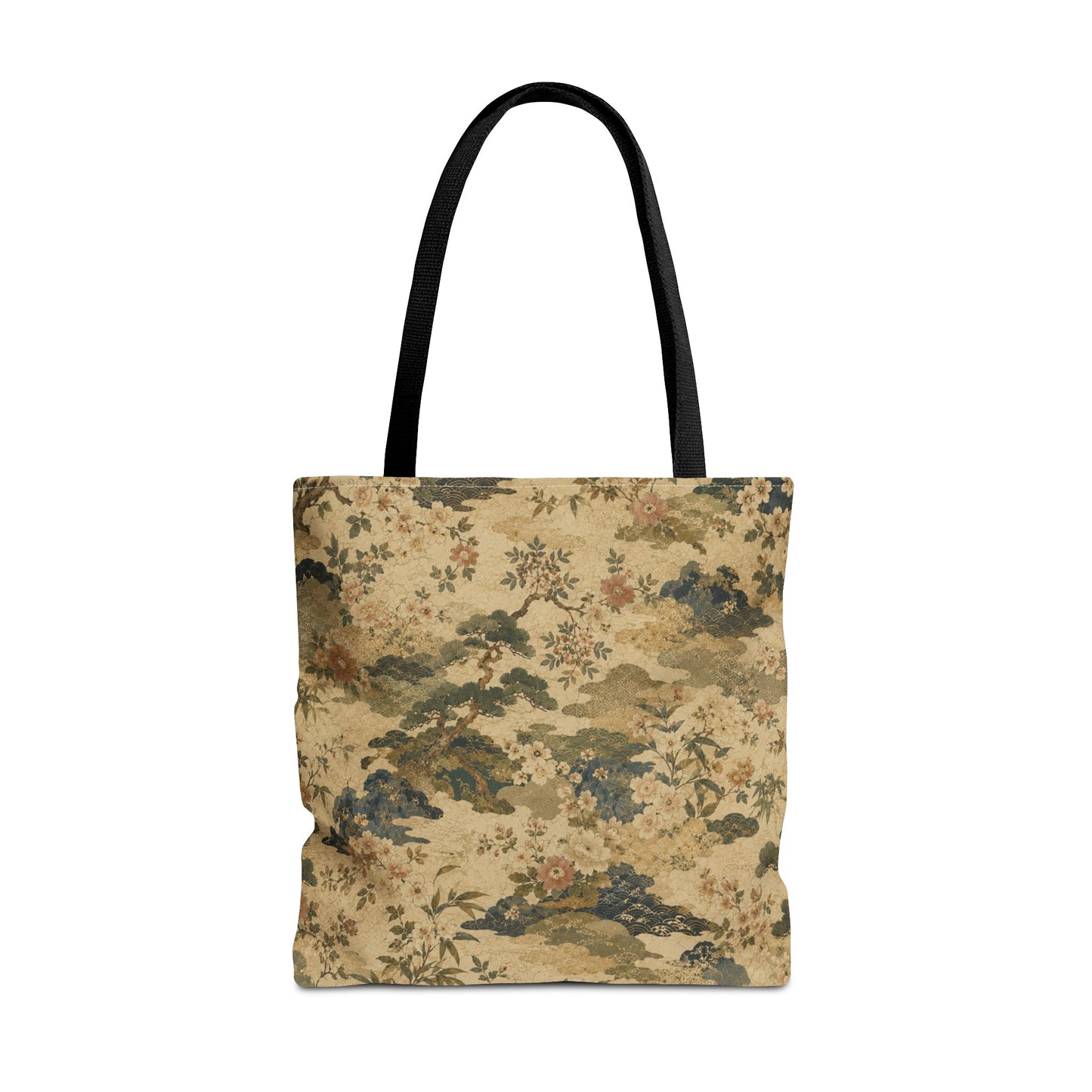 Vintage Japanese Floral Painting Full Art Tote Bag