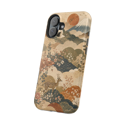Vintage Japanese Animal Landscape Magnetic Impact-Resistant iPhone Cases