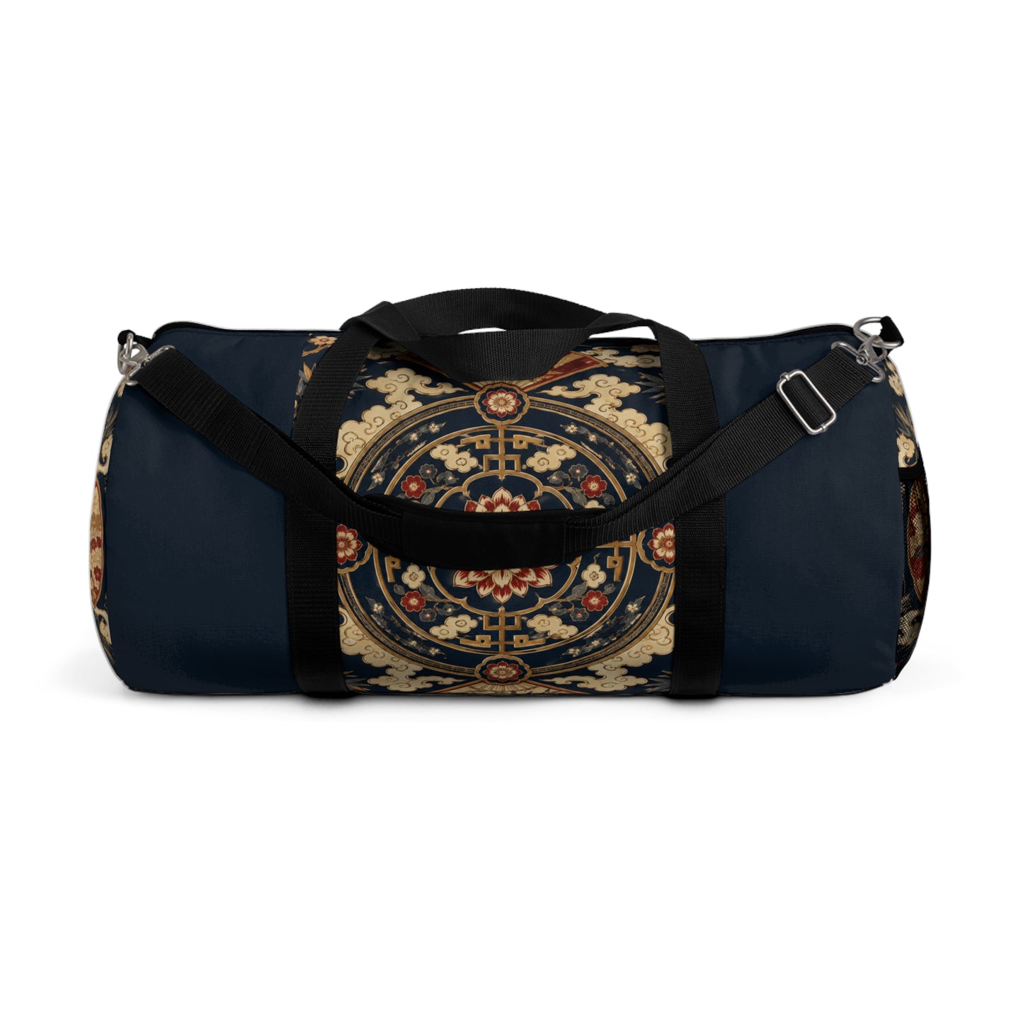 East Asian Mandala Navy Blue Duffel Gym Bag