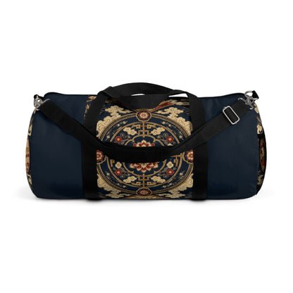 East Asian Mandala Navy Blue Duffel Gym Bag