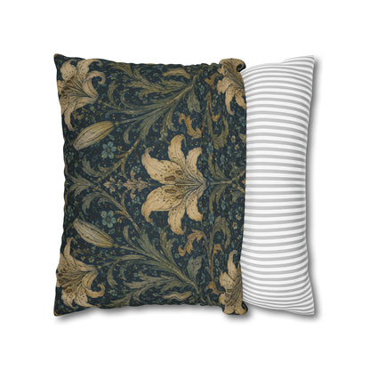 William Morris Damask Floral Lily Pillowcase Cover