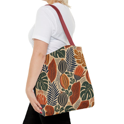 African Tribal Botanical Cacti Leaf Full Art Tote Bag