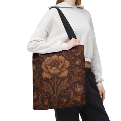 William Morris Floral Damask Rose Full Art Tote Bag