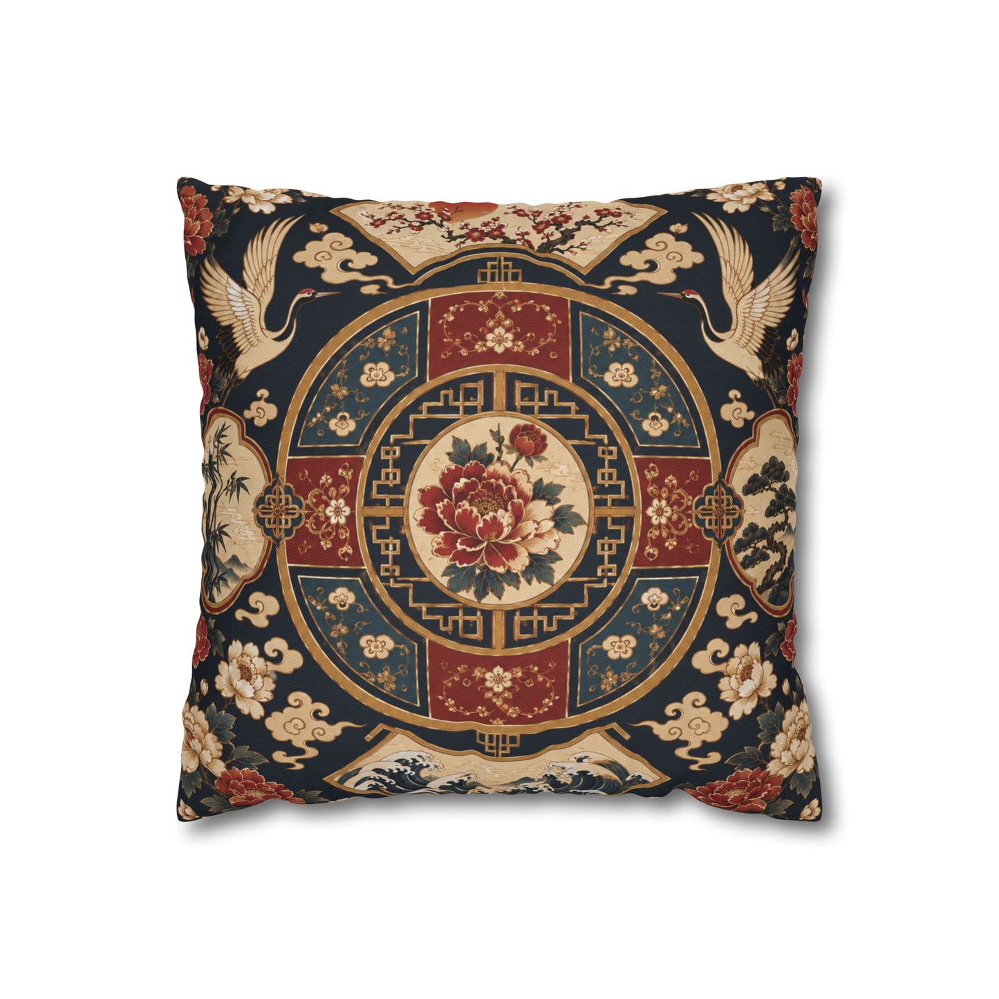 East Asian Oriental Medallion Pillowcase