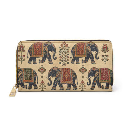 Indian Vintage Traditional Elephant Tapestry Zipper Wallet