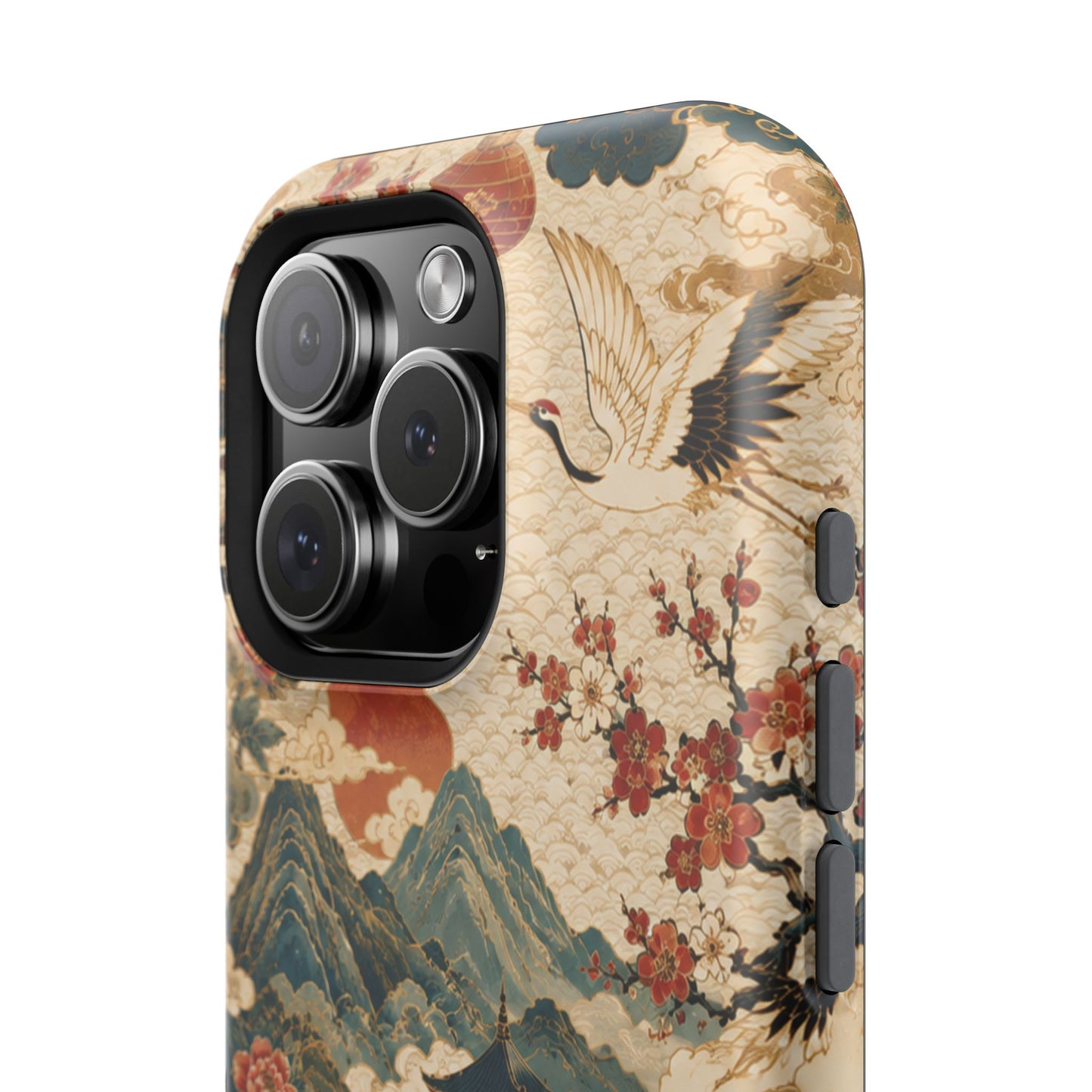 East Asian Vintage Landscape iPhone Case | Magnetic Impact-Resistant Case