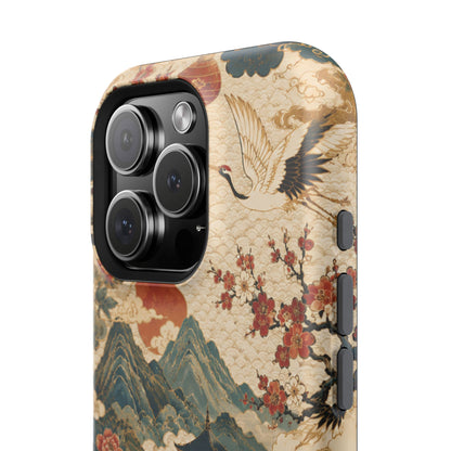East Asian Vintage Landscape iPhone Case | Magnetic Impact-Resistant Case