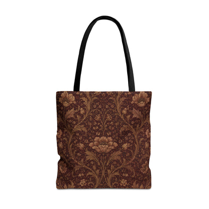 William Morris Floral Damask Maroon Full Art Tote Bag