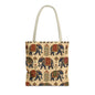 Indian Vintage Traditional Elephant Tapestry Full Art Tote Bag