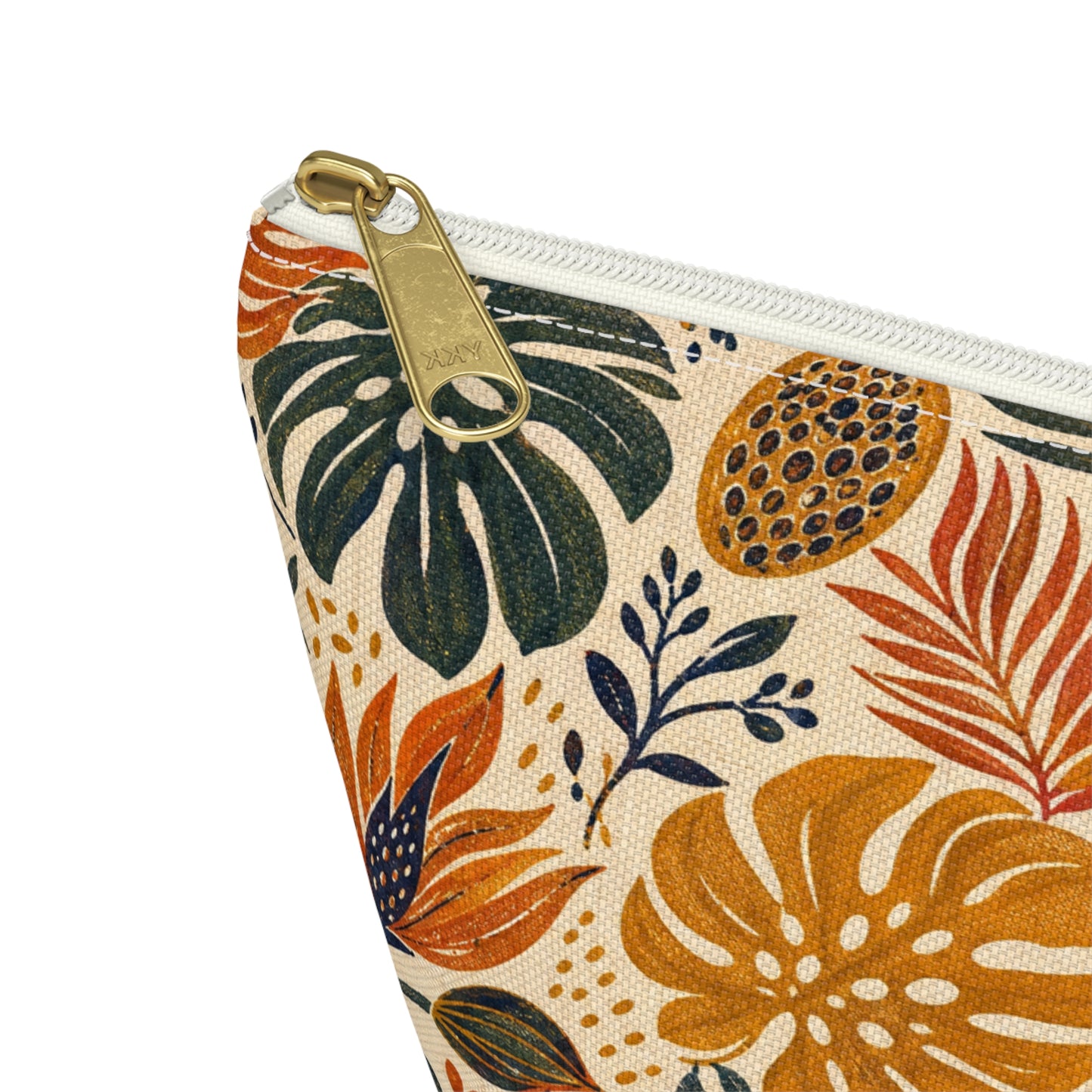 African Tribal Botanical Palm Accessory Pouch Makeup Bag
