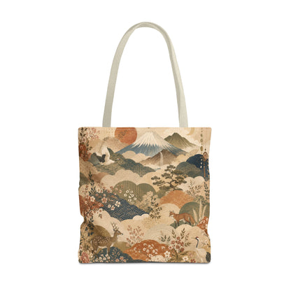 Vintage Japanese Animal Landscape Painting Full Art Tote Bag