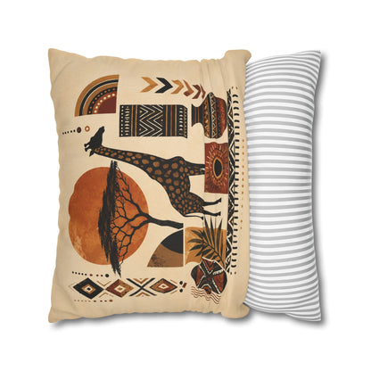 African Safari Giraffe Pillowcase Cover