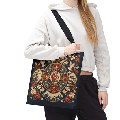 East Asian Vintage Oriental Medallion Full Art Tote Bag