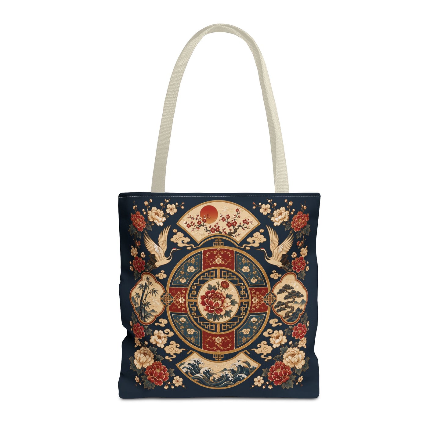 East Asian Vintage Oriental Medallion Full Art Tote Bag