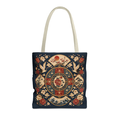 East Asian Vintage Oriental Medallion Full Art Tote Bag