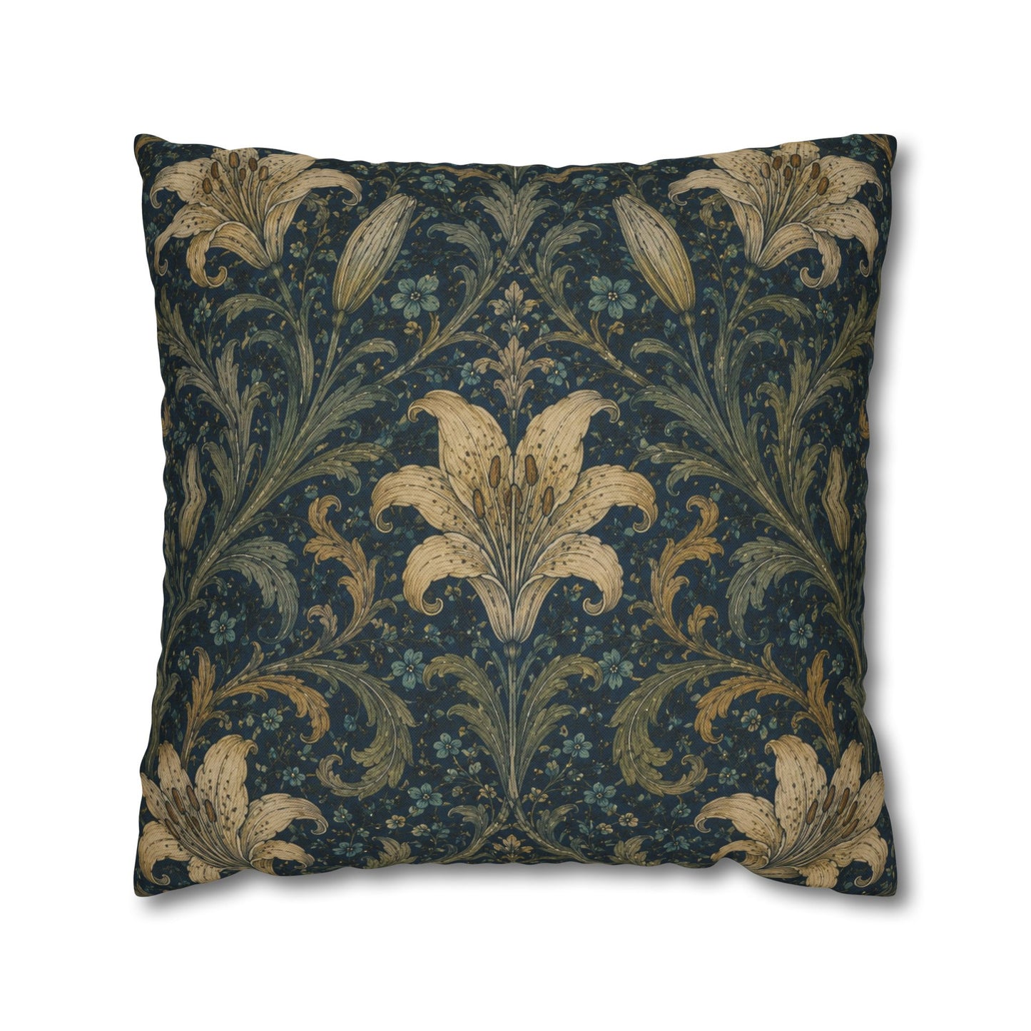 William Morris Damask Floral Lily Pillowcase Cover