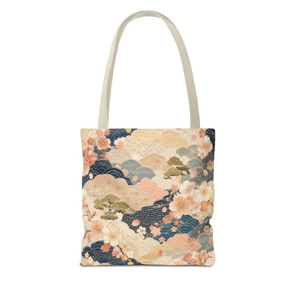 Vintage Japanese Waves & Clouds Painting Full Art Tote Bag