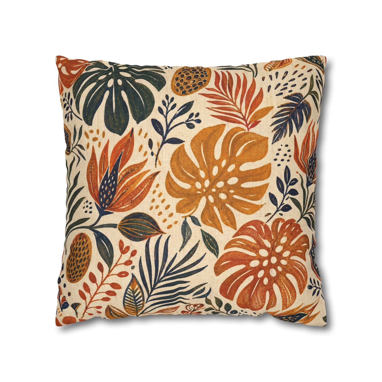 African Tribal Botanical Palm Pillow Case Cover
