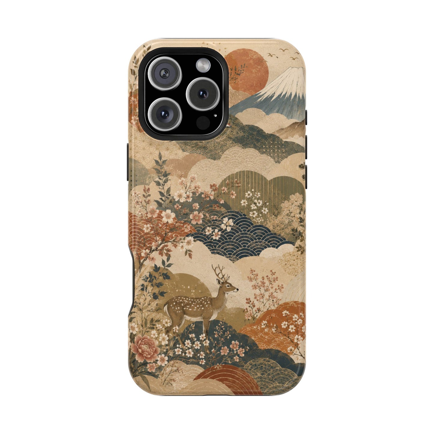 Vintage Japanese Animal Landscape Magnetic Impact-Resistant iPhone Cases