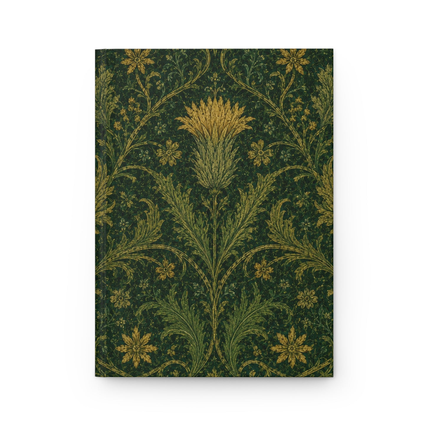 William Morris Forest Green Damask Floral Hardcover Journal
