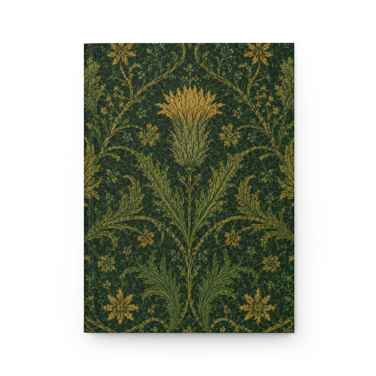 William Morris Forest Green Damask Floral Hardcover Journal