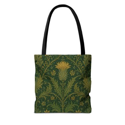 William Morris Forest Green Damask Floral Full Tote Bag