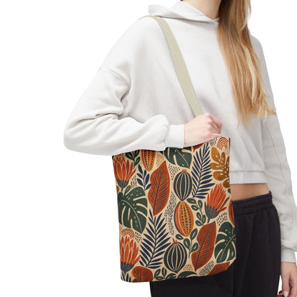 African Tribal Botanical Cacti Leaf Full Art Tote Bag