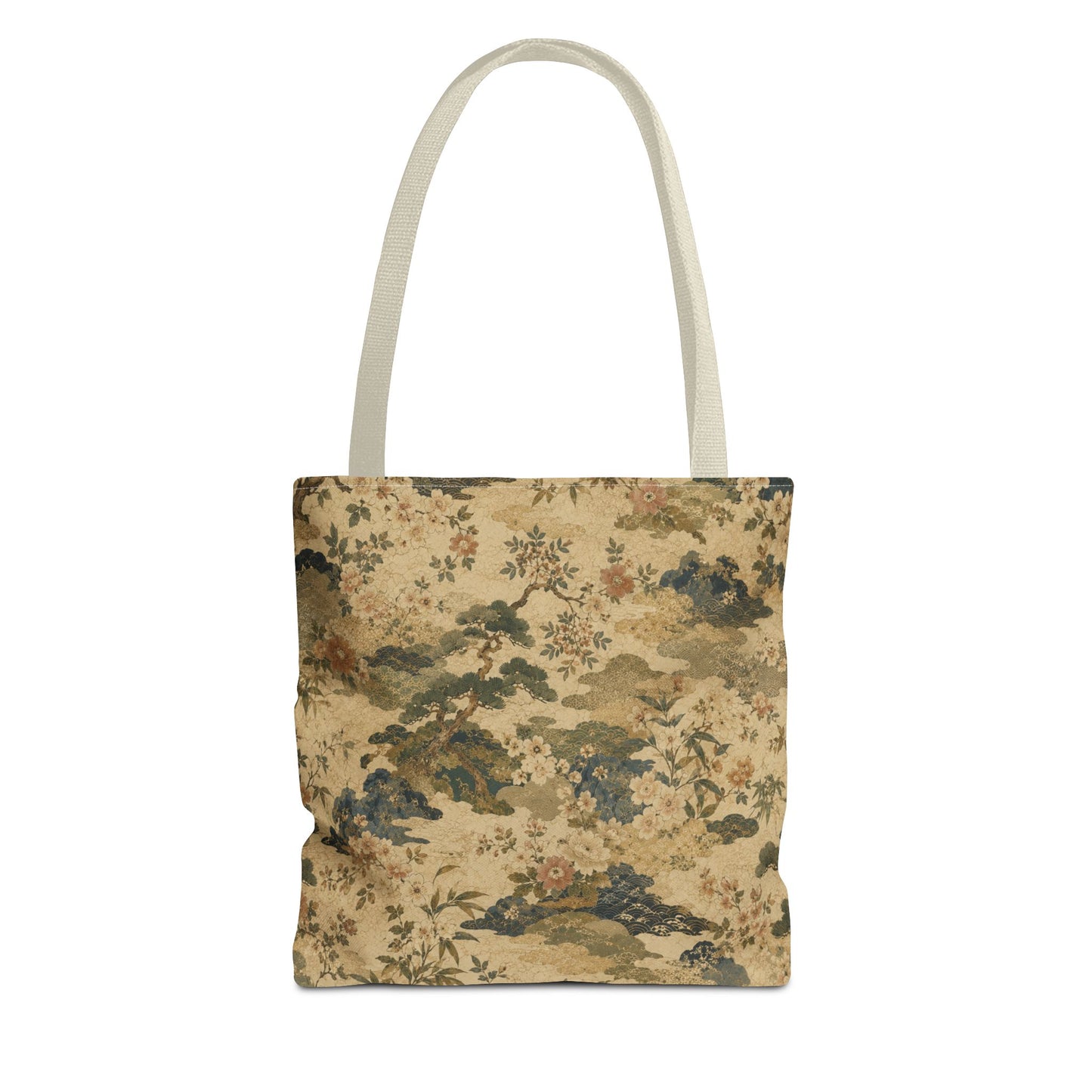 Vintage Japanese Floral Painting Full Art Tote Bag